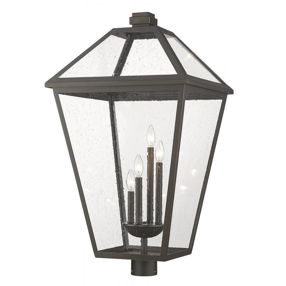 4 Light Outdoor Post Mount Fixture-Clear Seedy