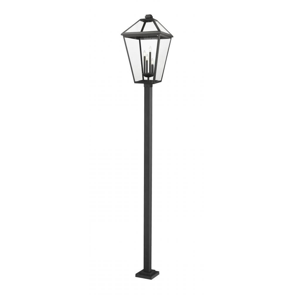 4 Light Outdoor Post Mounted Fixture-Clear Beveled