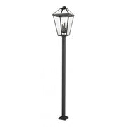 4 Light Outdoor Post Mounted Fixture-Clear Beveled