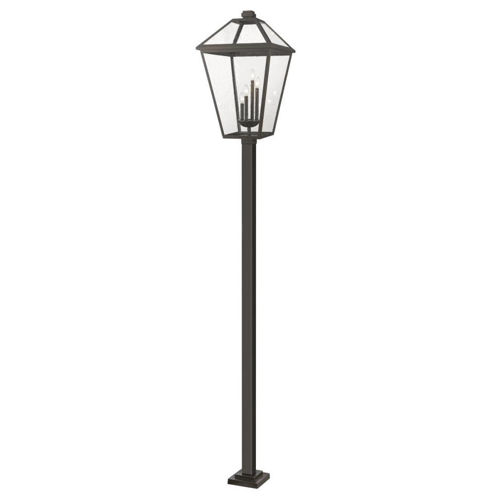 4 Light Outdoor Post Mounted Fixture-Clear Seedy