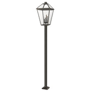4 Light Outdoor Post Mounted Fixture-Clear Seedy
