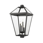 4 Light Outdoor Post Mount Fixture-Clear Beveled