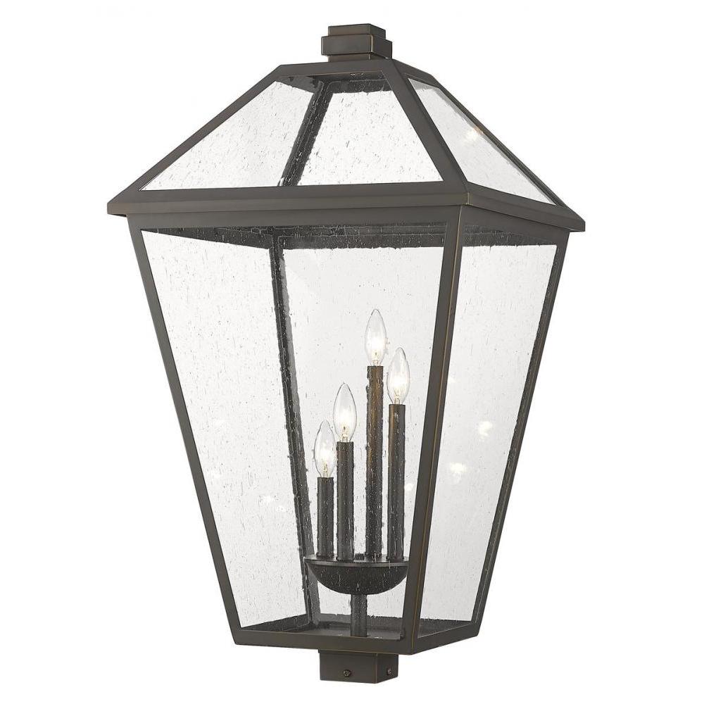 4 Light Outdoor Post Mount Fixture-Clear Seedy