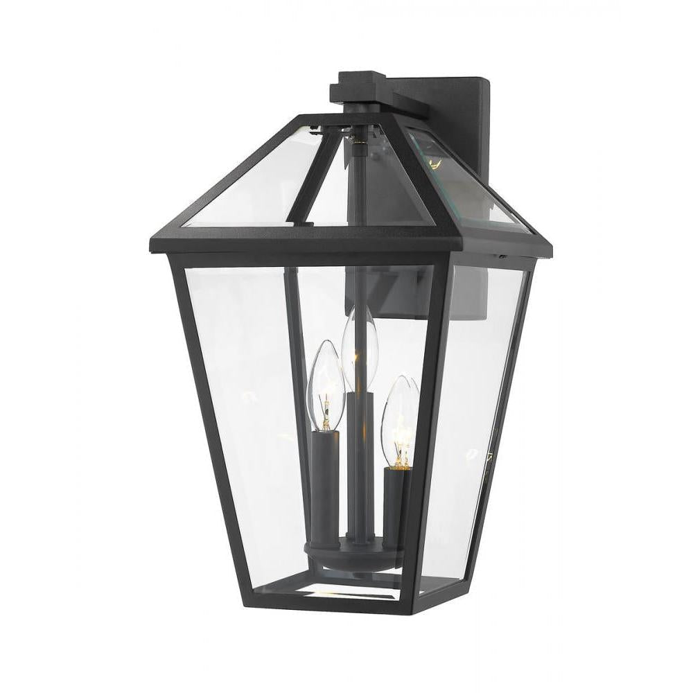 3 Light Outdoor Wall Light-Clear Beveled