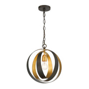 Crystorama 580-EB-GA Mini Pendant, UL Damp Rated, English Bronze + Antique Gold