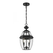 2 Light Outdoor Chain Mount Ceiling Fixture-Clear Beveled