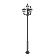 3 Light Outdoor Post Mount Fixture-Clear Beveled