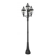 3 Light Outdoor Post Mount Fixture-Clear Beveled