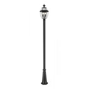3 Light Outdoor Post Mounted Fixture-Clear Beveled