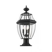 3 Light Outdoor Pier Mounted Fixture-Clear Beveled