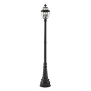 3 Light Outdoor Post Mounted Fixture-Clear Beveled