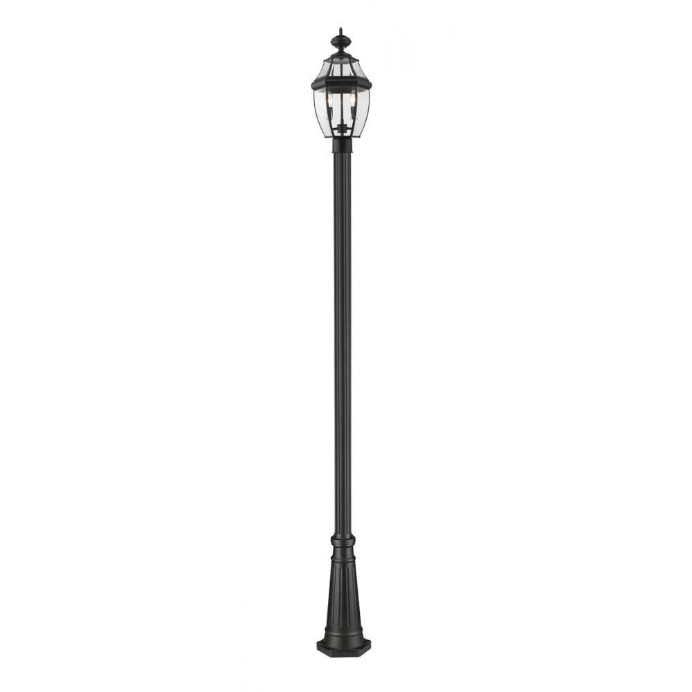 2 Light Outdoor Post Mounted Fixture-Clear Beveled