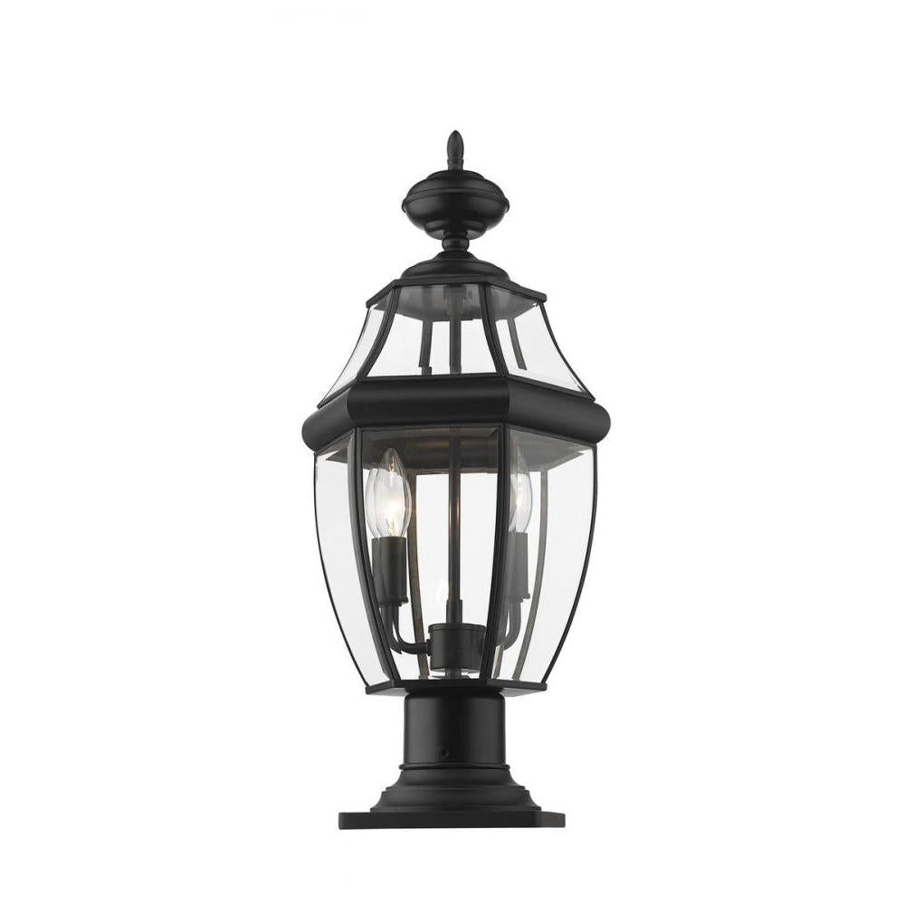 2 Light Outdoor Pier Mounted Fixture-Clear Beveled