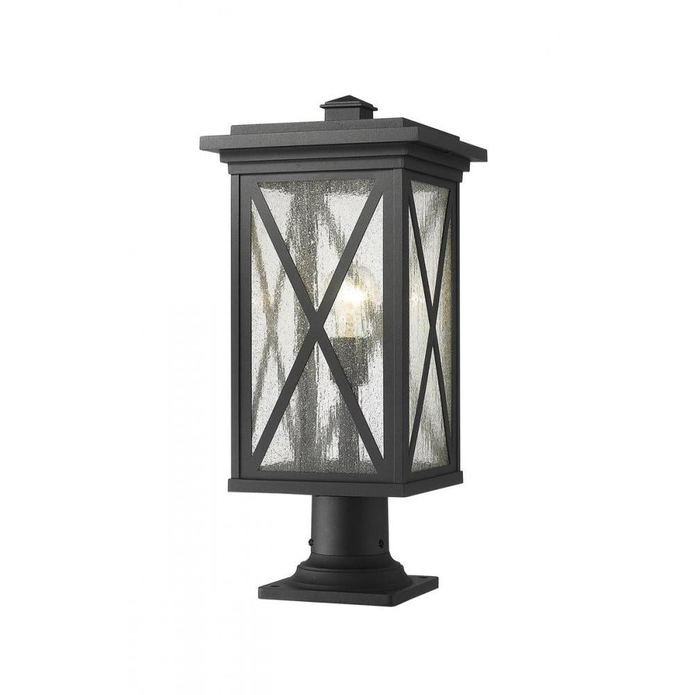 1 Light Outdoor Pier Mounted Fixture-Clear Seedy