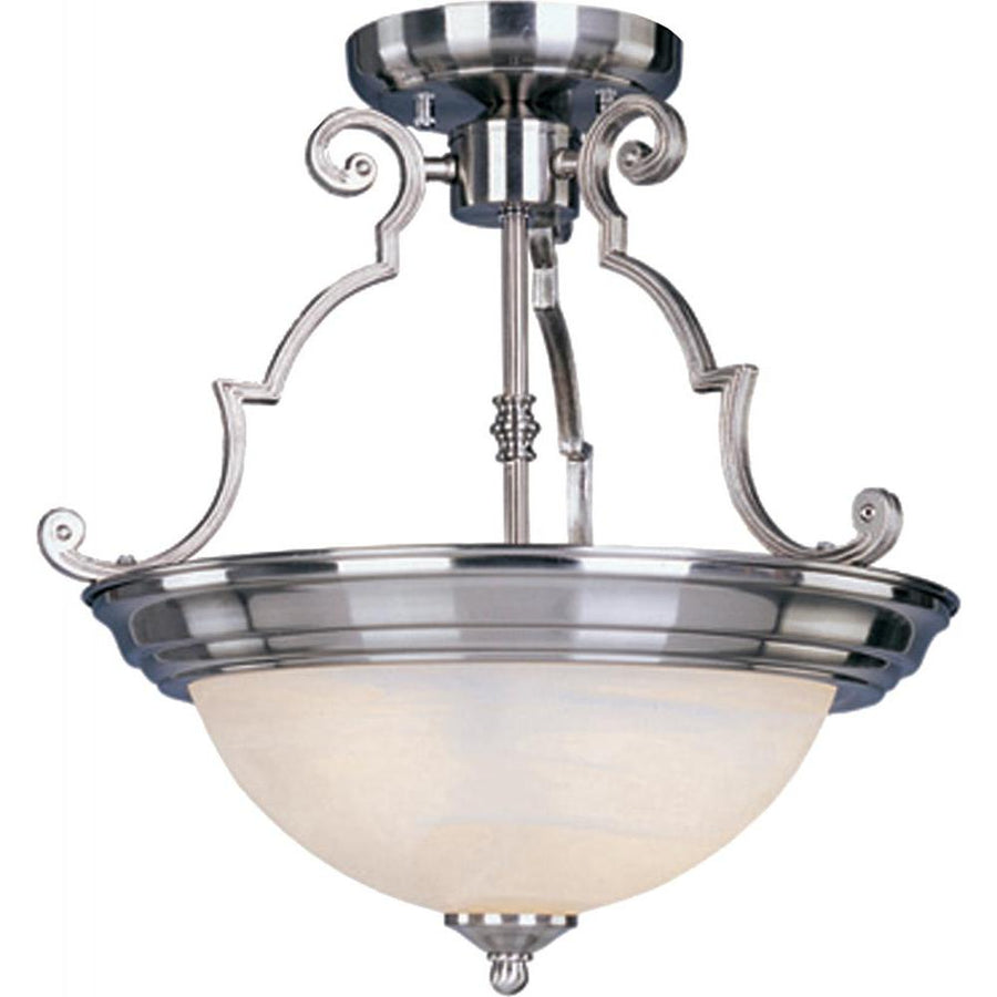 Maxim Lighting 5843MRSN Essentials 14.75 Inch Semi Flush Mount Light – Satin Nickel