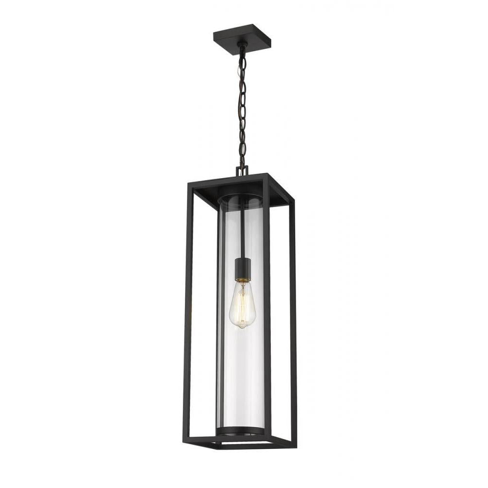 1 Light Outdoor Chain Mount Ceiling Fixture-Clear