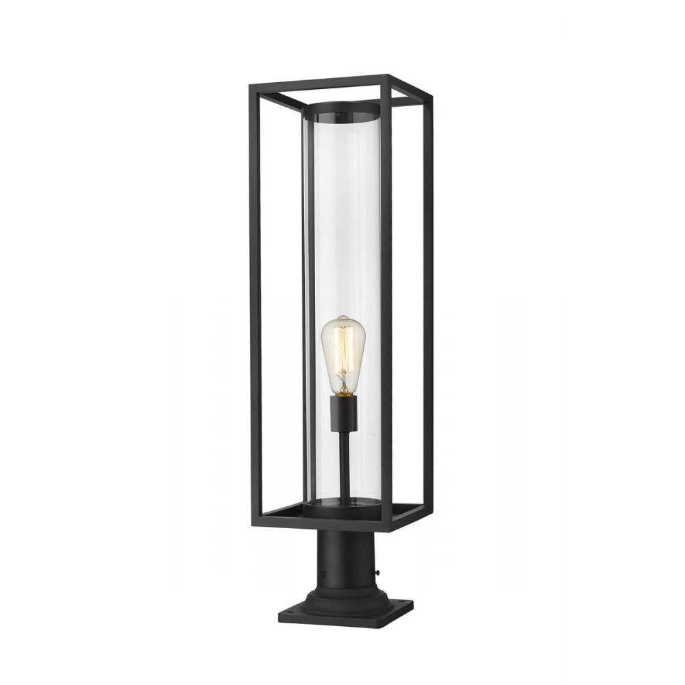 1 Light Outdoor Pier Mounted Fixture-Clear