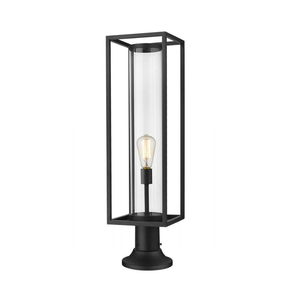 1 Light Outdoor Pier Mounted Fixture-Clear