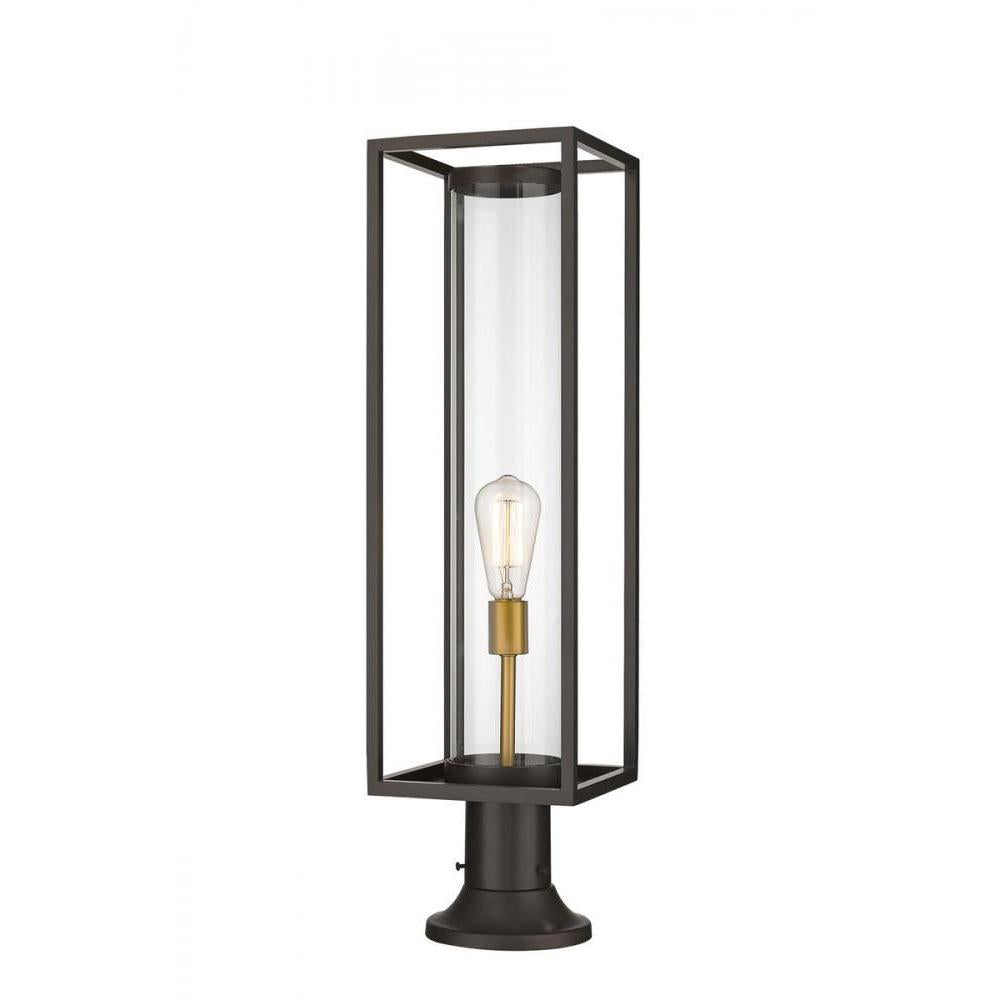 1 Light Outdoor Pier Mounted Fixture-Clear