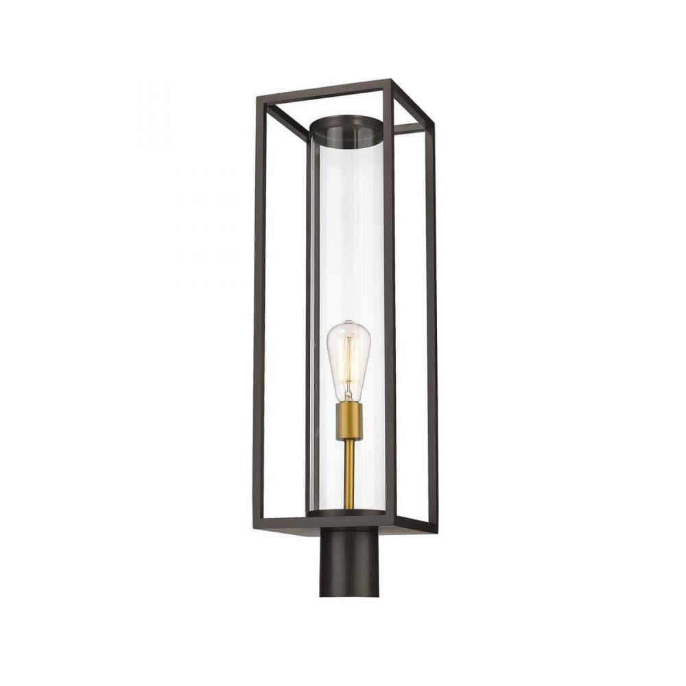 1 Light Outdoor Post Mount Fixture-Clear