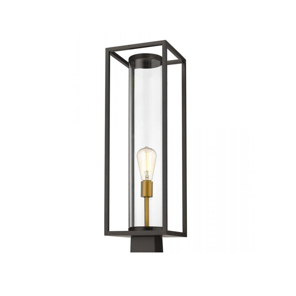 1 Light Outdoor Post Mount Fixture-Clear