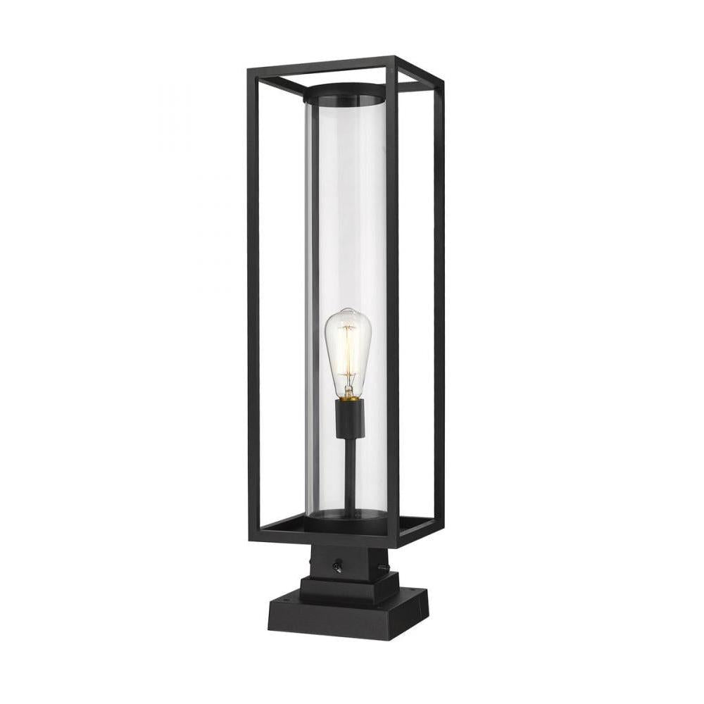 1 Light Outdoor Pier Mounted Fixture-Clear