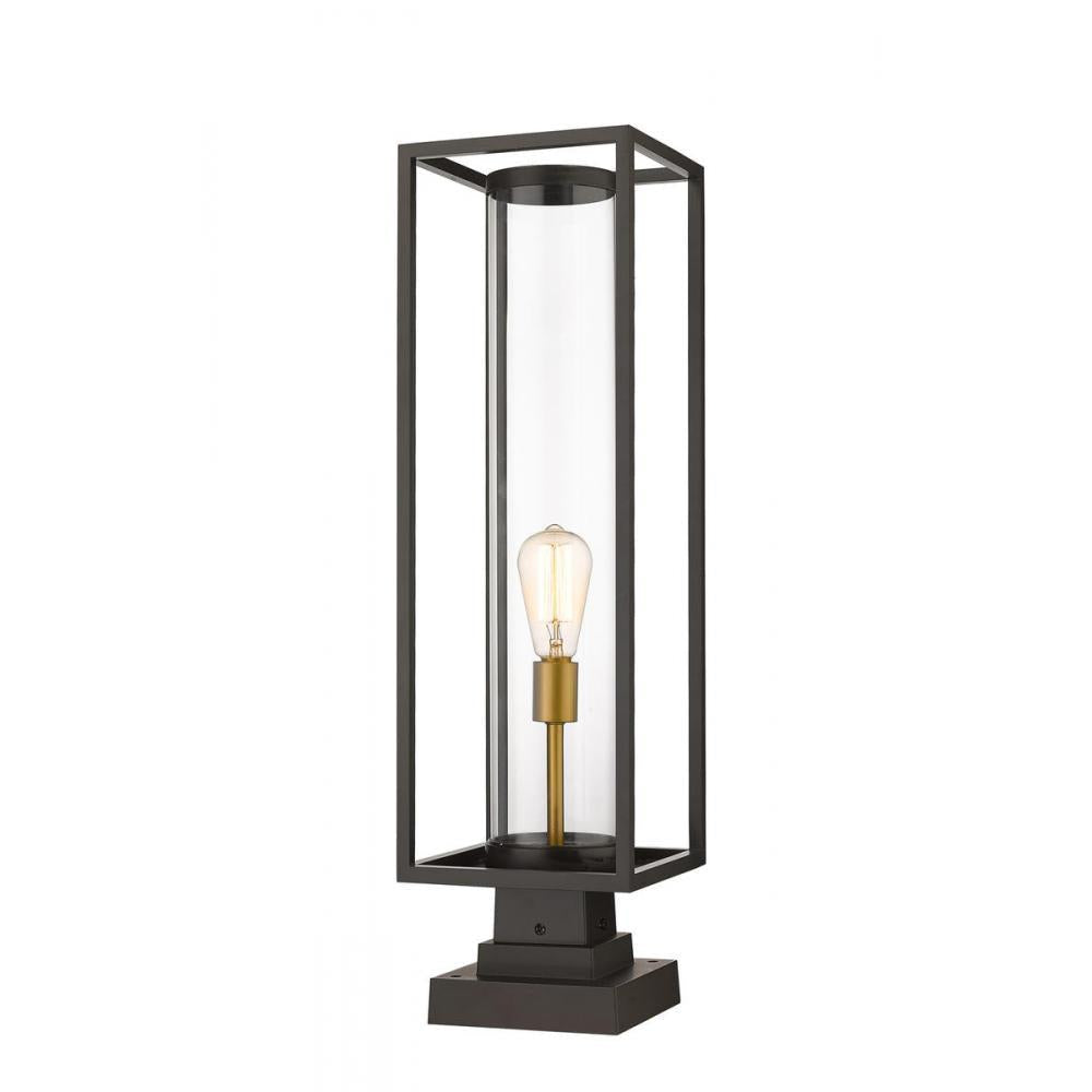 1 Light Outdoor Pier Mounted Fixture-Clear