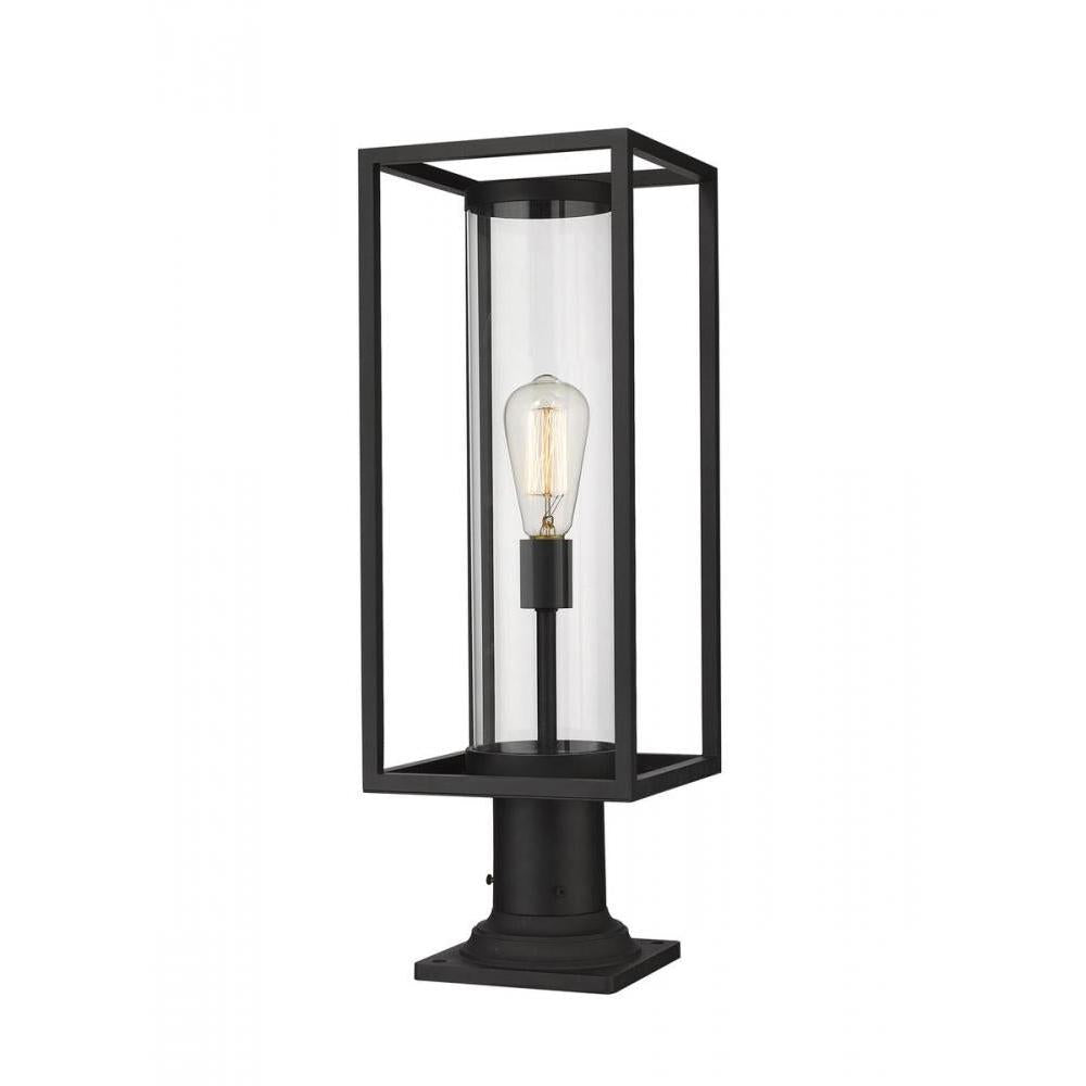 1 Light Outdoor Pier Mounted Fixture-Clear