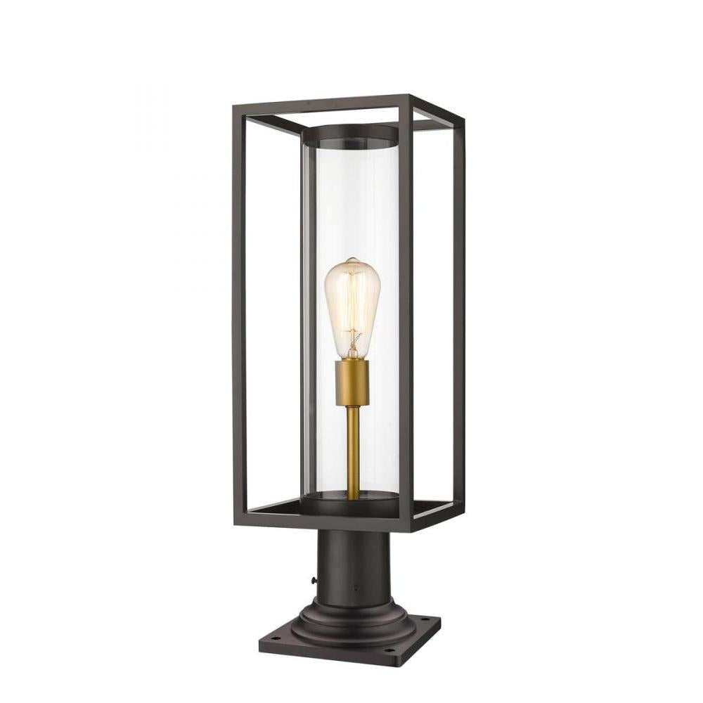 1 Light Outdoor Pier Mounted Fixture-Clear