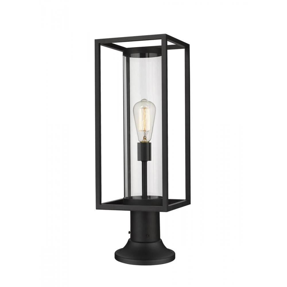 1 Light Outdoor Pier Mounted Fixture-Clear