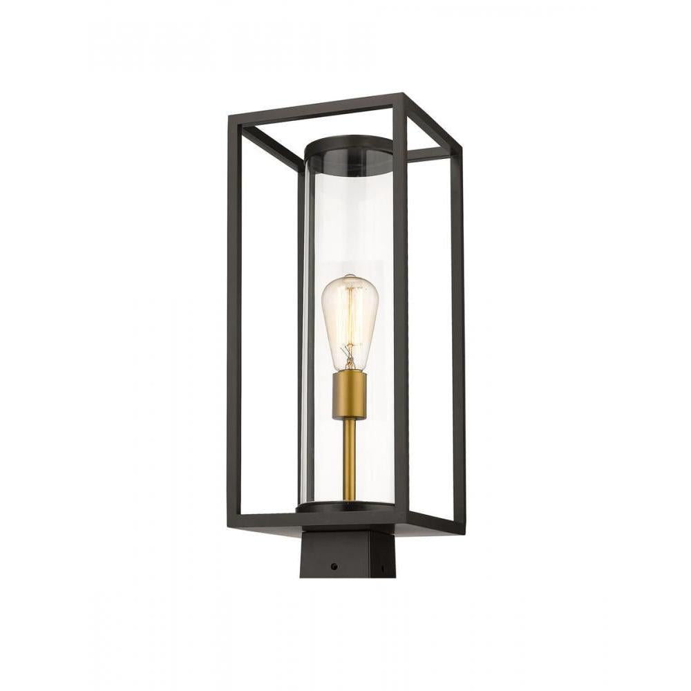1 Light Outdoor Post Mount Fixture-Clear