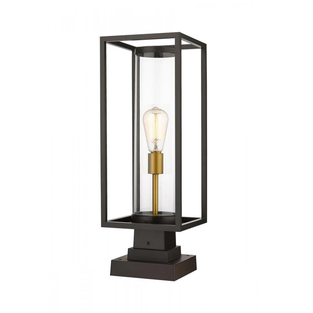 1 Light Outdoor Pier Mounted Fixture-Clear