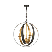 Crystorama 585-EB-GA Luna 6 Light Large Chandelier, UL Damp Rated, English Bronze + Antique Gold
