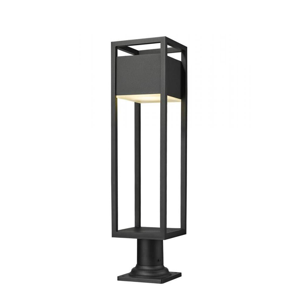 1 Light Outdoor Pier Mounted Fixture-Etched