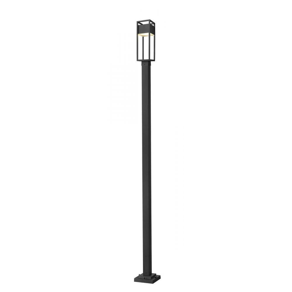 1 Light Outdoor Post Mounted Fixture-Etched