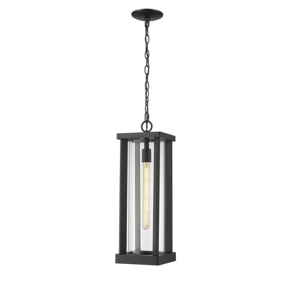 1 Light Outdoor Chain Mount Ceiling Fixture-Clear