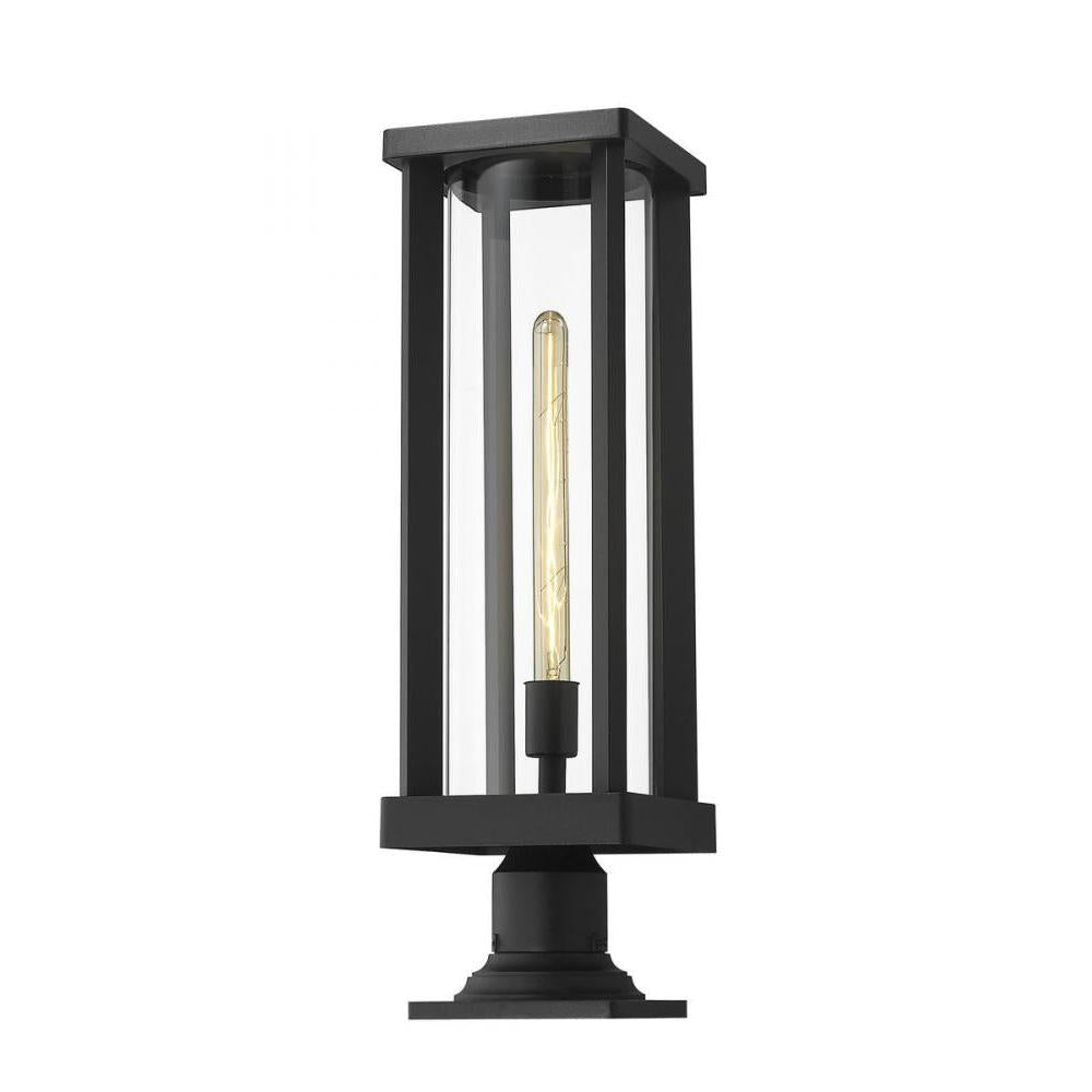 1 Light Outdoor Pier Mounted Fixture-Clear