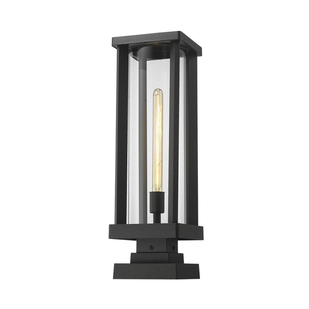 1 Light Outdoor Pier Mounted Fixture-Clear