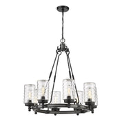 8 Light Outdoor Chandelier-Clear