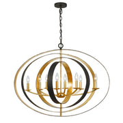Crystorama Luna 588-EB-GA – 36 Inch – 8 Light – Chandelier – English Bronze + Antique Gold – Damp Rated