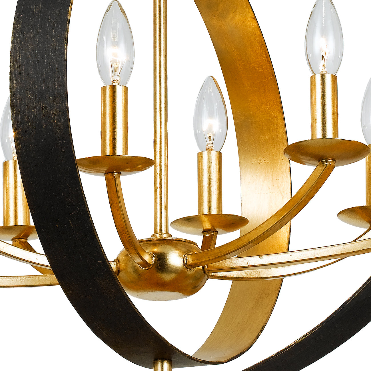 Crystorama Luna 588-EB-GA – 36 Inch – 8 Light – Chandelier – English Bronze + Antique Gold – Damp Rated
