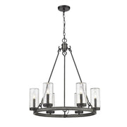 6 Light Outdoor Chandelier-Clear Seedy