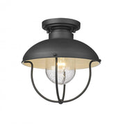 1 Light Outdoor Flush Mount Light-Black