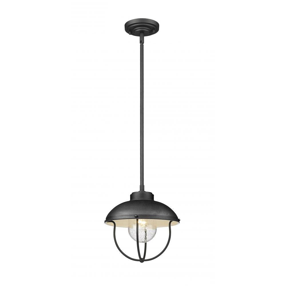 1 Light Outdoor Pendant-Black