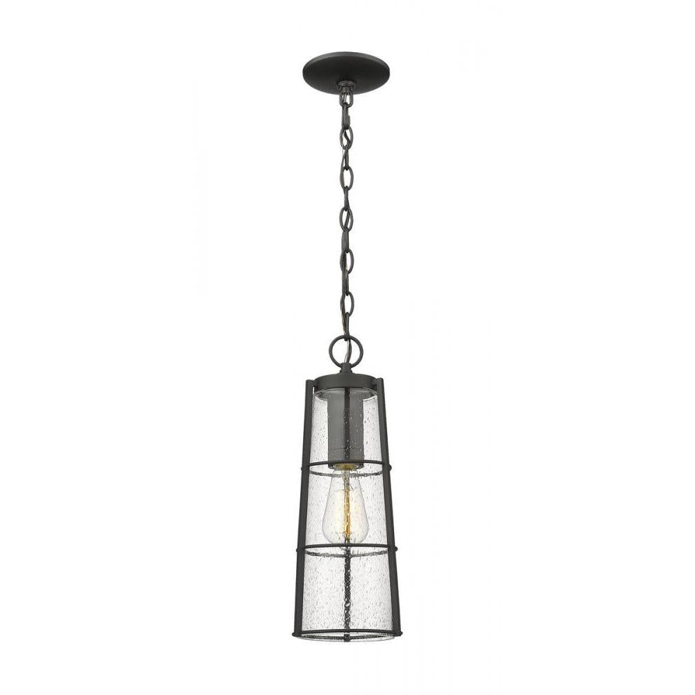 1 Light Outdoor Chain Mount Ceiling Fixture-Clear Seedy