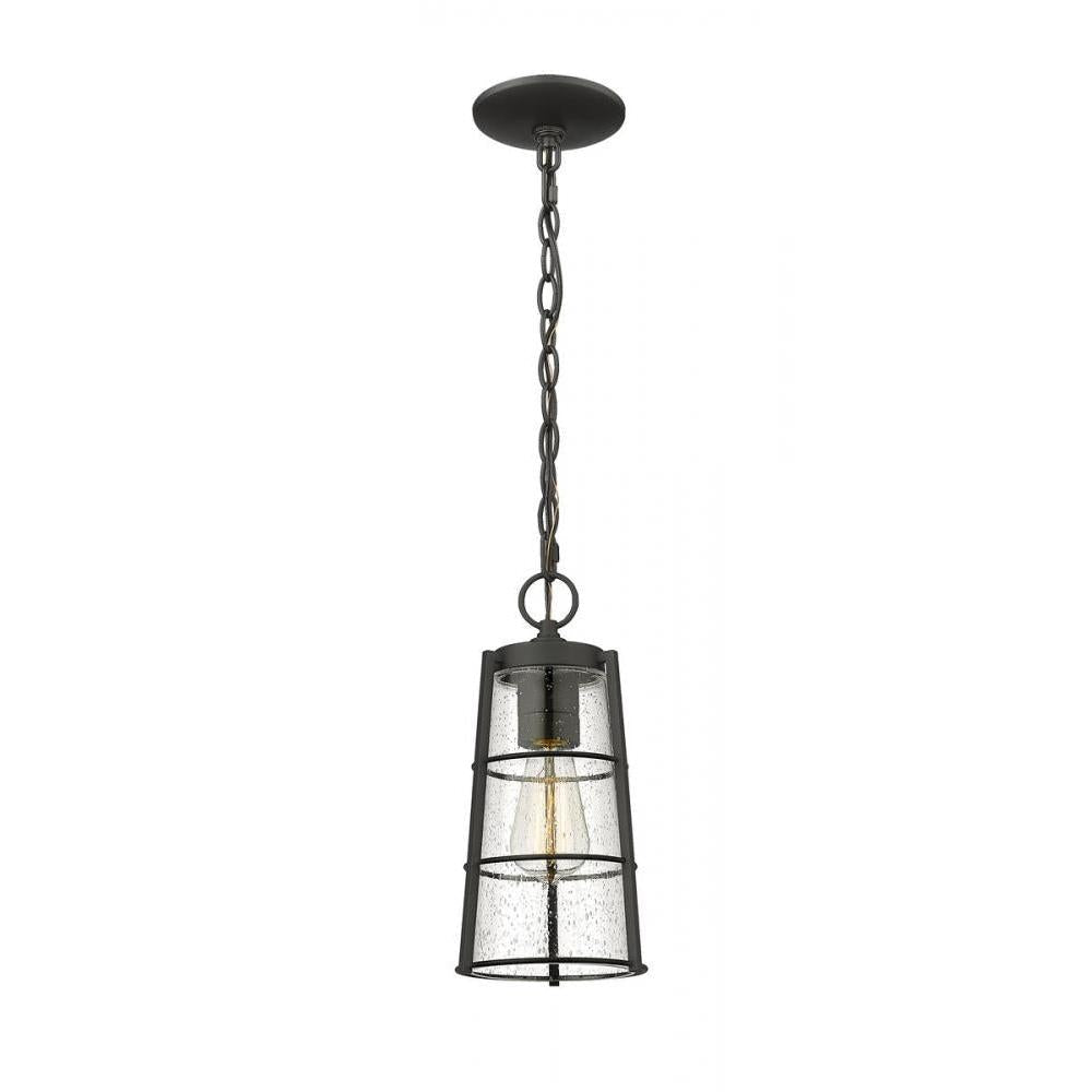 1 Light Outdoor Chain Mount Ceiling Fixture-Clear Seedy