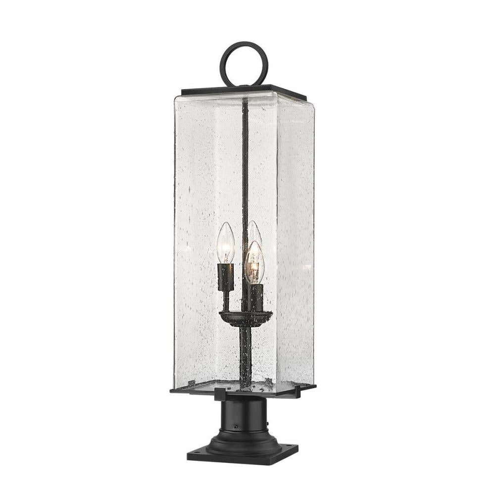 3 Light Outdoor Pier Mounted Fixture-Clear Seedy