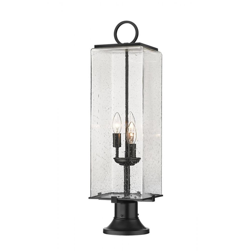 3 Light Outdoor Pier Mounted Fixture-Clear Seedy