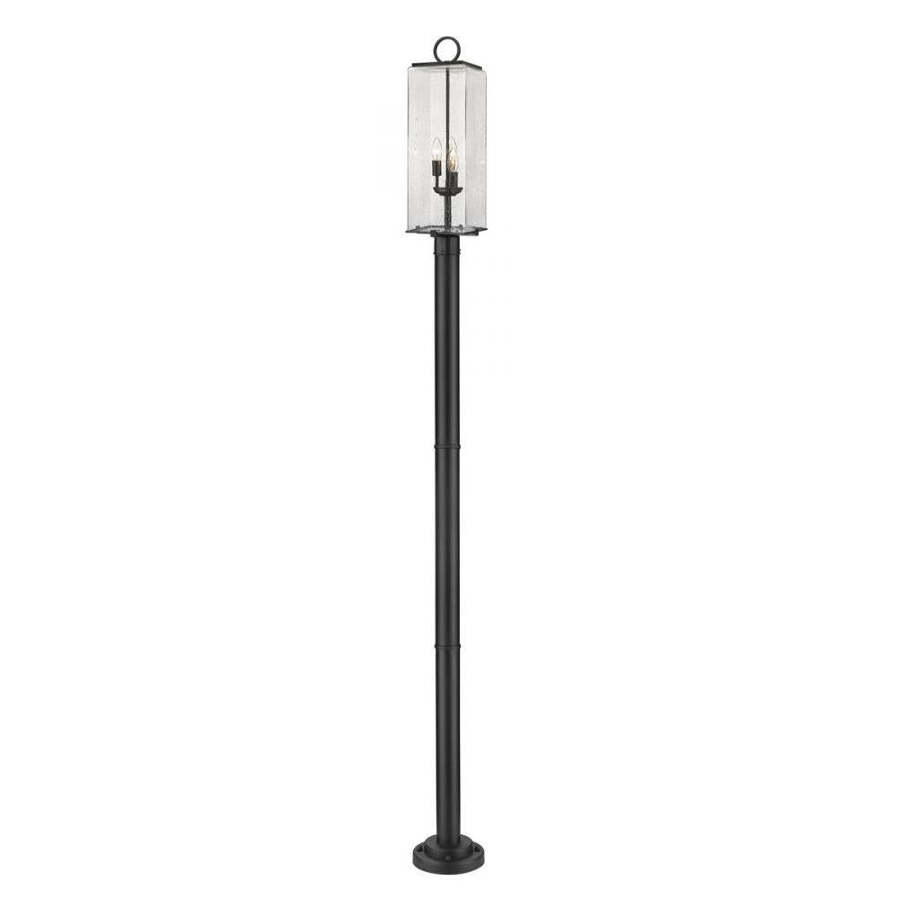 3 Light Outdoor Post Mounted Fixture-Clear Seedy