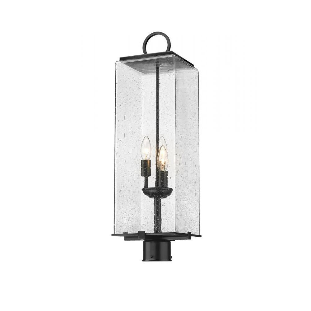 3 Light Outdoor Post Mount Fixture-Clear Seedy
